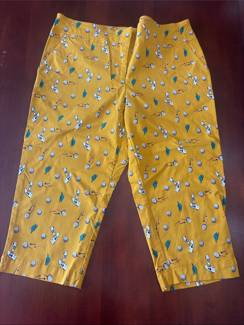 Kids' Mustard Yellow Golf Print Pajama Pants